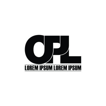 OPL letter monogram logo design vector