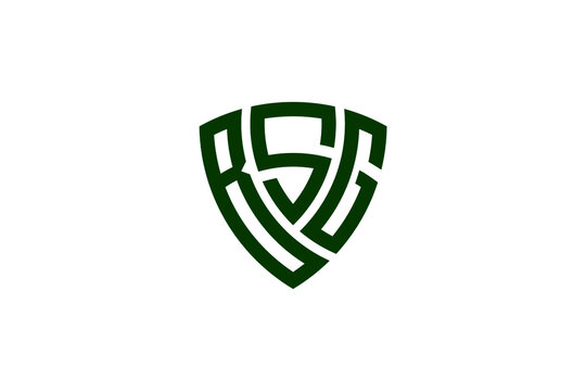 bsg creative letter shield logo design vector icon illustration