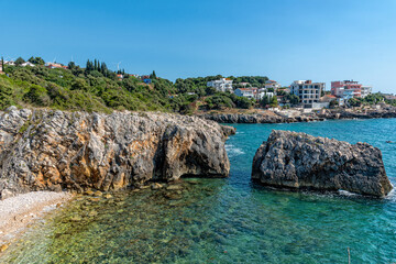 Tiny nudist beach between the rocks