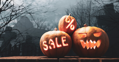 Halloween pumpkins with sale carving. Discount, promotion
