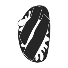 Sandwich vector icon.Black vector icon isolated on white background sandwich.