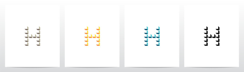Boxes Cubes Forming Letter Logo Design H