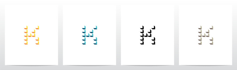 Boxes Cubes Forming Letter Logo Design K