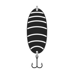 Obraz premium Tackle bait vector icon.Black vector icon isolated on white background tackle bait.