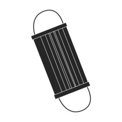 Medical mask vector icon.Black vector icon isolated on white background medical mask.