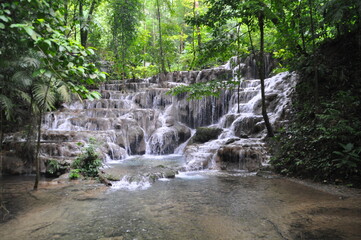 Water fall near the old Maya city of Palenque, Mexico