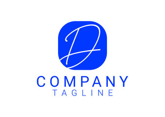 D letter new logo and icon design template