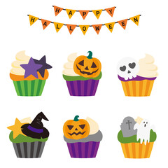 ハロウィンカップケーキとガーランドのセット07