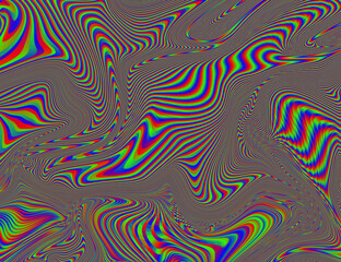 Psychedelic Rainbow Background LSD Colorful Wallpaper. Abstract Hypnotic Illusion. Hippie Retro Texture - 456738323