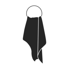 Towel vector icon.Black vector icon isolated on white background towel.