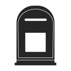 Mailbox vector icon.Black vector icon isolated on white background mailbox.