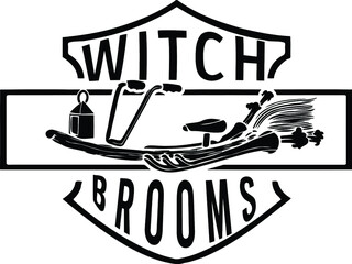 witch broom | Harley Davidson spoof | Halloween design