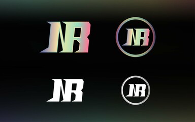 Initials NR logo with a bright color is suitable for E sports teams and others