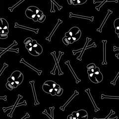 Skull and bones seamless pattern