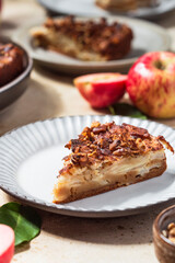 Fototapeta na wymiar homemade apple pie in the style of clafoutis