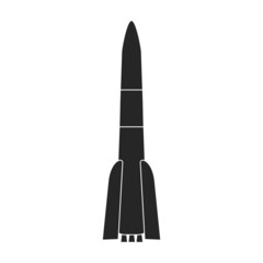 Space rocket vector icon.Black vector icon isolated on white background space rocket.