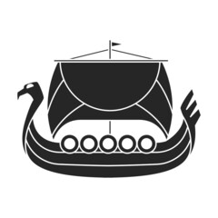 Ship viking vector icon.Black vector icon isolated on white background ship viking.
