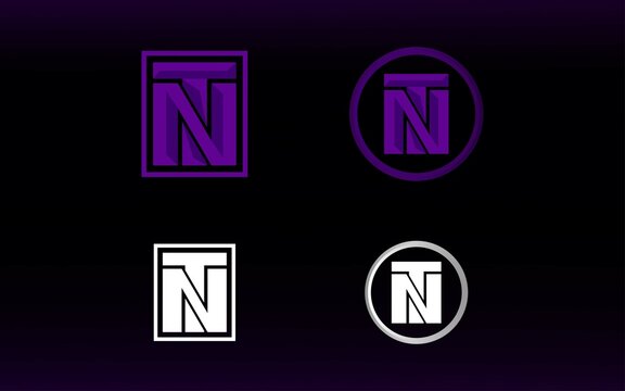 Initials NT logo with a bright color is suitable for E sports teams and others