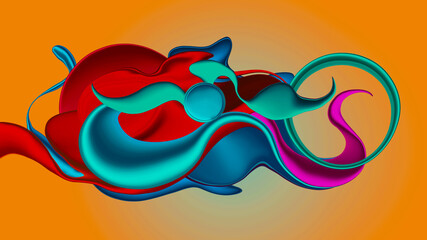 Digital painting design illustration, Gradient colorful abstract  background,