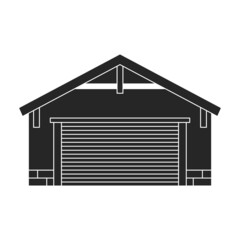 Garage of building vector icon.Black vector icon isolated on white background garage of building.