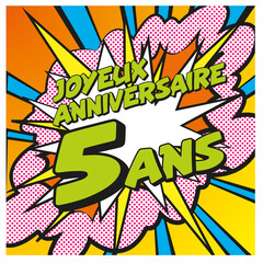 Carte Joyeux Anniversaire 5 ans 2