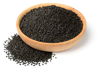 black cumin seeds isolated on the white background