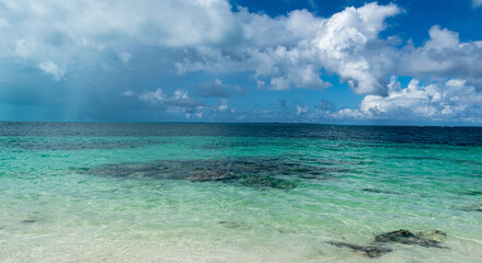 beach with blue sky in Mexico