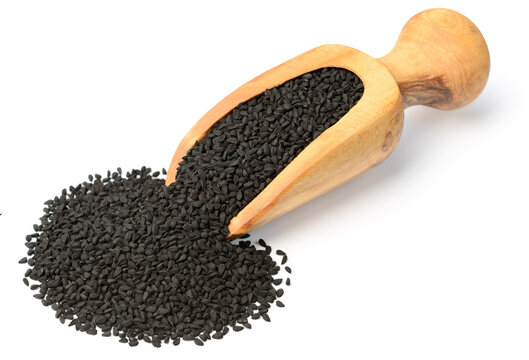 black cumin seeds isolated on the white background