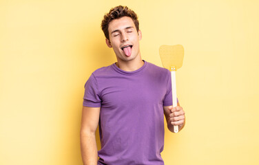 with cheerful, carefree, rebellious attitude, joking and sticking tongue out, having fun. kill...