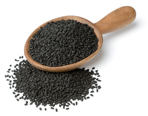 black cumin seeds isolated on the white background