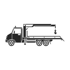Truck tow vector icon.Black vector icon isolated on white background truck tow.