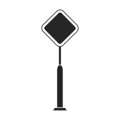 Road sign vector icon.Black vector icon road sign isolated on white background .