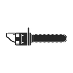 Chainsaw vector icon.Black vector icon isolated on white background chainsaw.