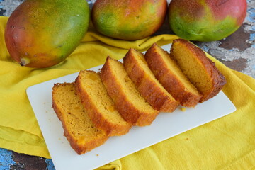 Homemade mango cake or loaf bread 