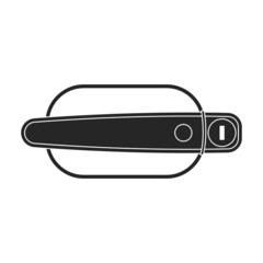 Handle door vector black icon. Vector illustration handle door car on white background. Isolated black illustration icon of auto hand.