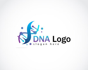 Fototapeta premium DNA logo creative gen design concept color modern