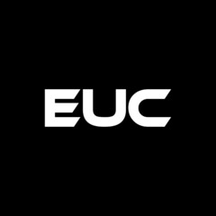 EUC letter logo design with black background in illustrator, vector logo modern alphabet font overlap style. calligraphy designs for logo, Poster, Invitation, etc.