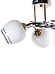light white chandelier hanging on a white background