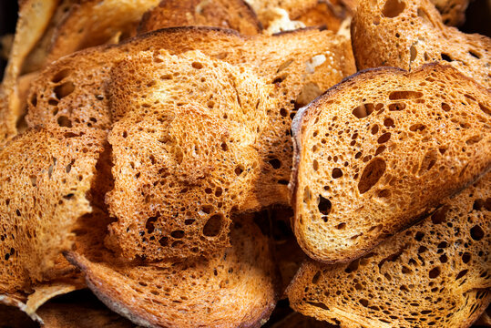thin slices of toasted bread - food texture