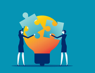 Business team mutual assistance. People brainstorming concept