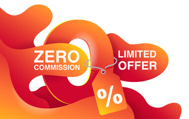 Zero commission interest free abstarct banner