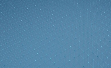 Regularna niebieska siatka. Tło technologiczne. 3d render © POLEX