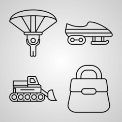 Set of Winter Icons Vector Illustration Isolated on White Background