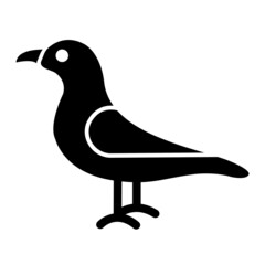 Vector Seagull Glyph Icon Design