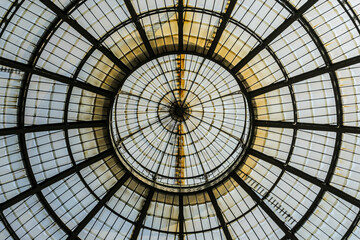 View of a Ceiling of Vittorio Emanuele Gallery in Milan City Center