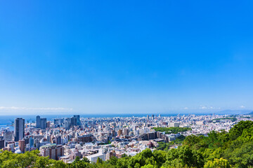 神戸市　俯瞰　パノラマ　【 夏 の 都市風景 】