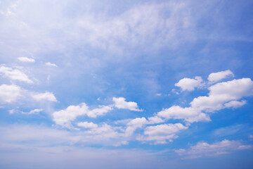 Blue sky background with clouds Natural daylight and white clouds floating on blue sky Clear sky nature environment