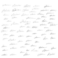 Olivia's Signature for Documents.Vector illustration of Black writing on a white Background