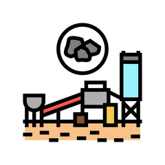coal processing plant color icon vector. coal processing plant sign. isolated symbol illustration - obrazy, fototapety, plakaty