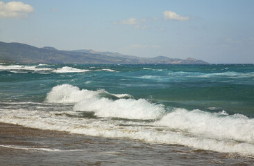 Mediterranean sea in Isola Rossa village. Sardinia. Italy